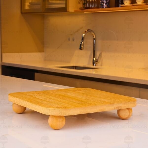 BAMBU 24CM TERNİ TOP AYAKLI, PEYNİR TABAĞI & SUNUM STAND (17440)