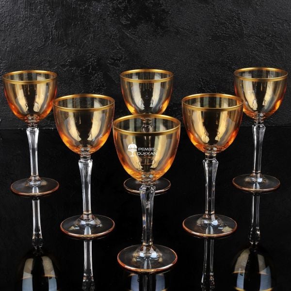 6LI HUDSON BAL LÜSTERLİ KAHVE YANI KADEH