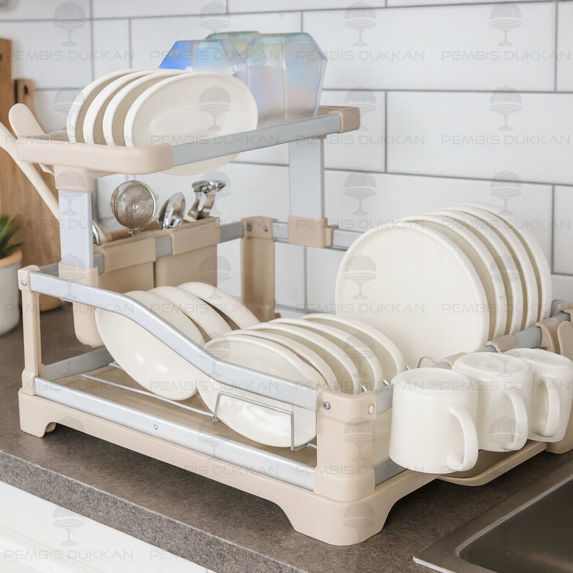 KREM ALÜMİNYUM, 2 KATLI PİKA BULAŞIKLIK  (004)