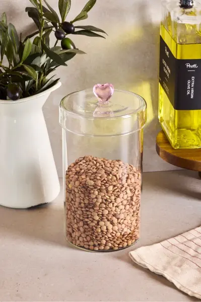 HEARTS 1150ML BOROSİLİKAT CAM KAVANOZ