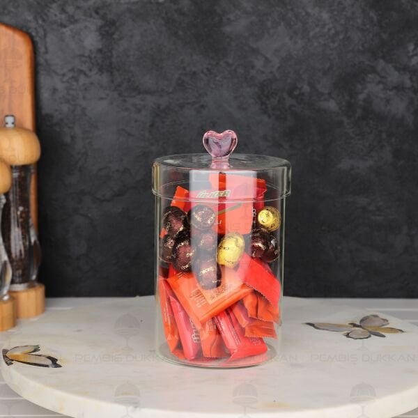 HEARTS 950ML BOROSİLİKAT CAM KAVANOZ