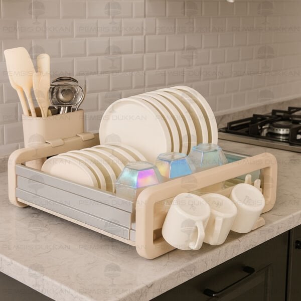 KREM ALÜMİNYUM, AÇILIP KAPANABİLİR AYARLI BULAŞIKLIK (003)