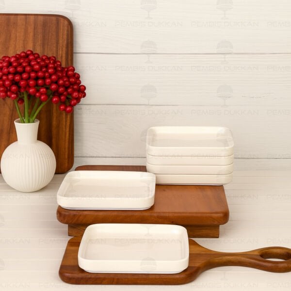 1 ADET KARE 14CM PORSELEN DÜZ KAHVALTILIK KASE (POR1901)