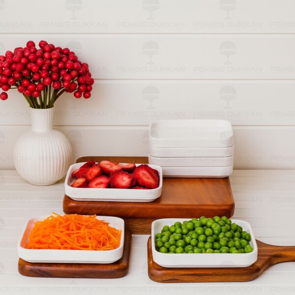 1 ADET KARE 14CM PORSELEN DÜZ KAHVALTILIK KASE (POR1901)