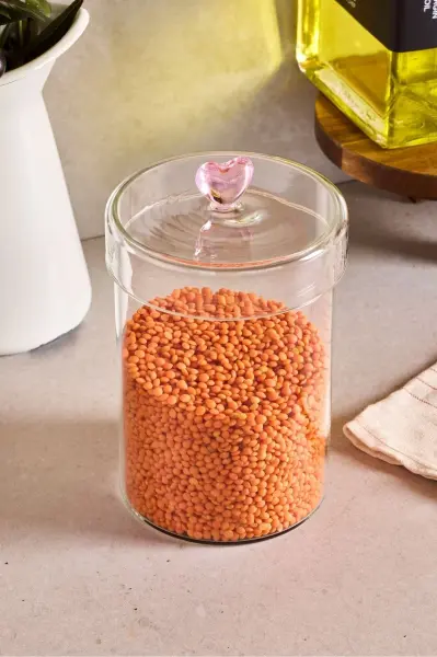 HEARTS 950ML BOROSİLİKAT CAM KAVANOZ