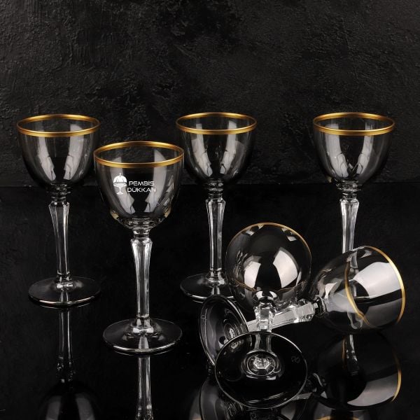 6LI HUDSON FÜME LÜSTERLİ KAHVE YANI KADEH