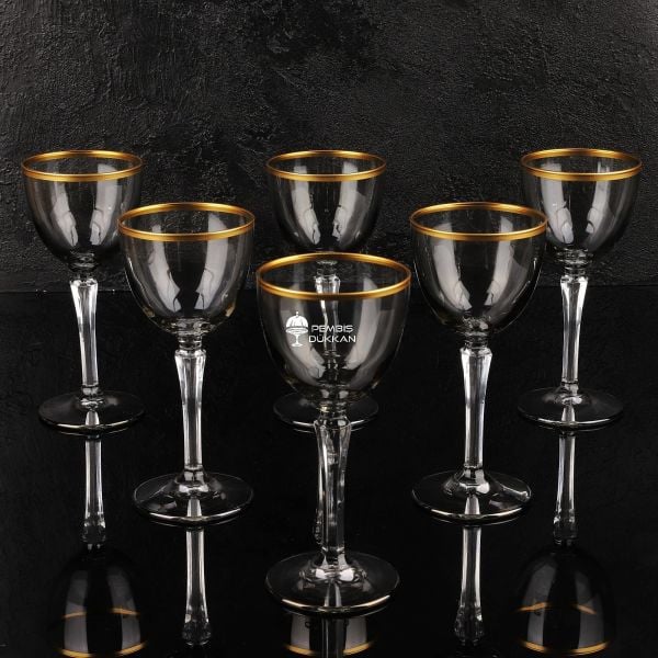 6LI HUDSON FÜME LÜSTERLİ KAHVE YANI KADEH