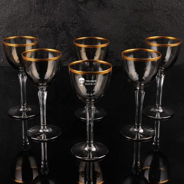 6LI HUDSON FÜME LÜSTERLİ KAHVE YANI KADEH