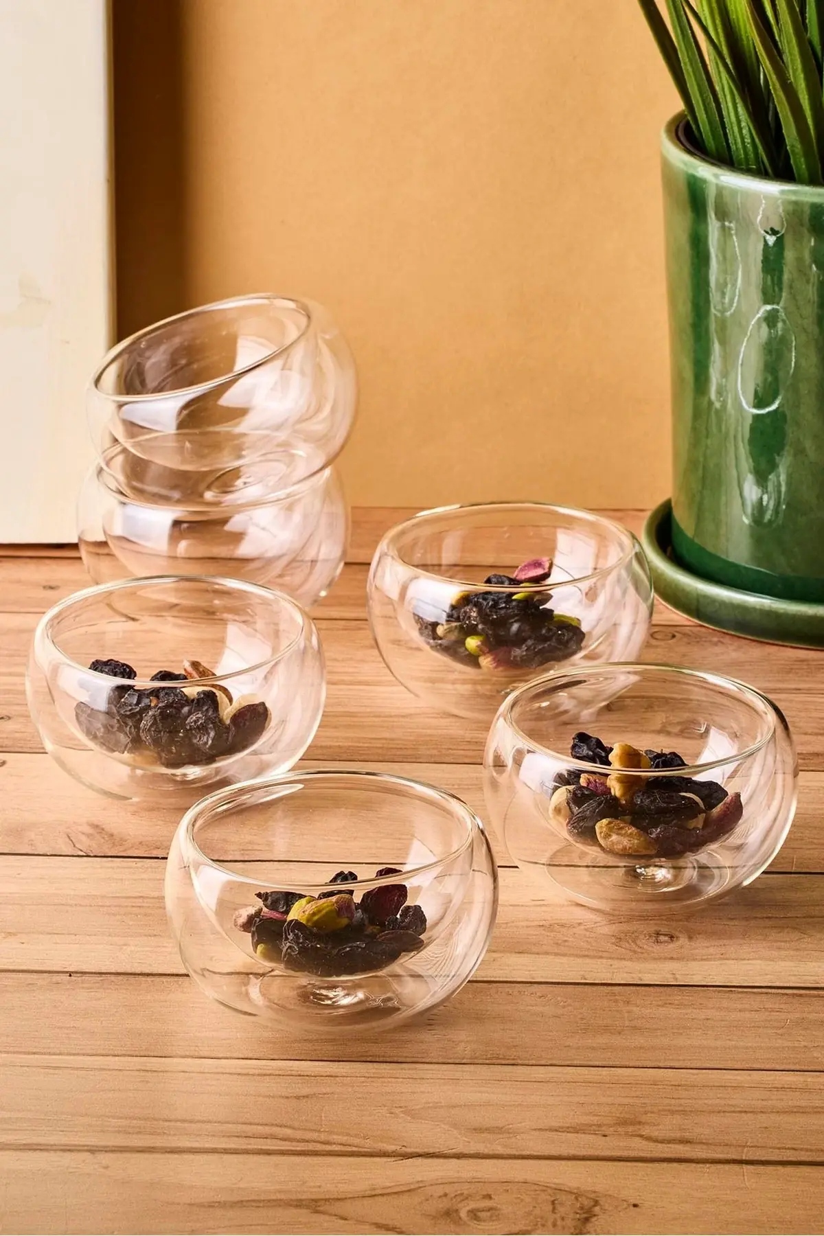 BOWY 6LI ÇİFT CİDARLI CAM SOSLUK & REÇELİK (17576)