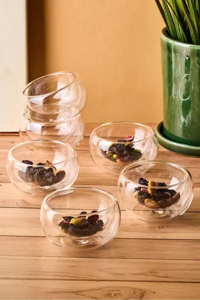 BOWY 6LI ÇİFT CİDARLI CAM SOSLUK & REÇELİK (17576)