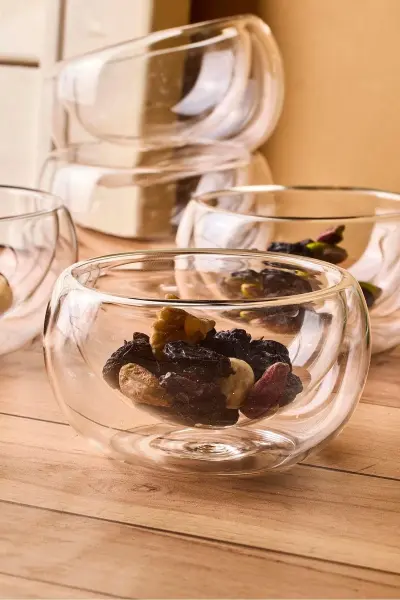 BOWY 6LI ÇİFT CİDARLI CAM SOSLUK & REÇELİK (17576)