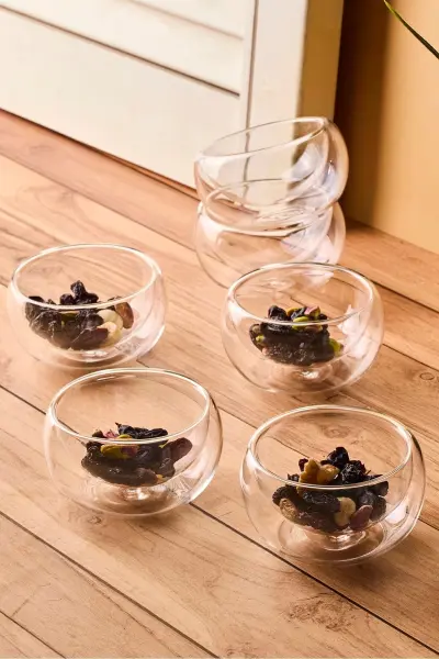 BOWY 6LI ÇİFT CİDARLI CAM SOSLUK & REÇELİK (17576)