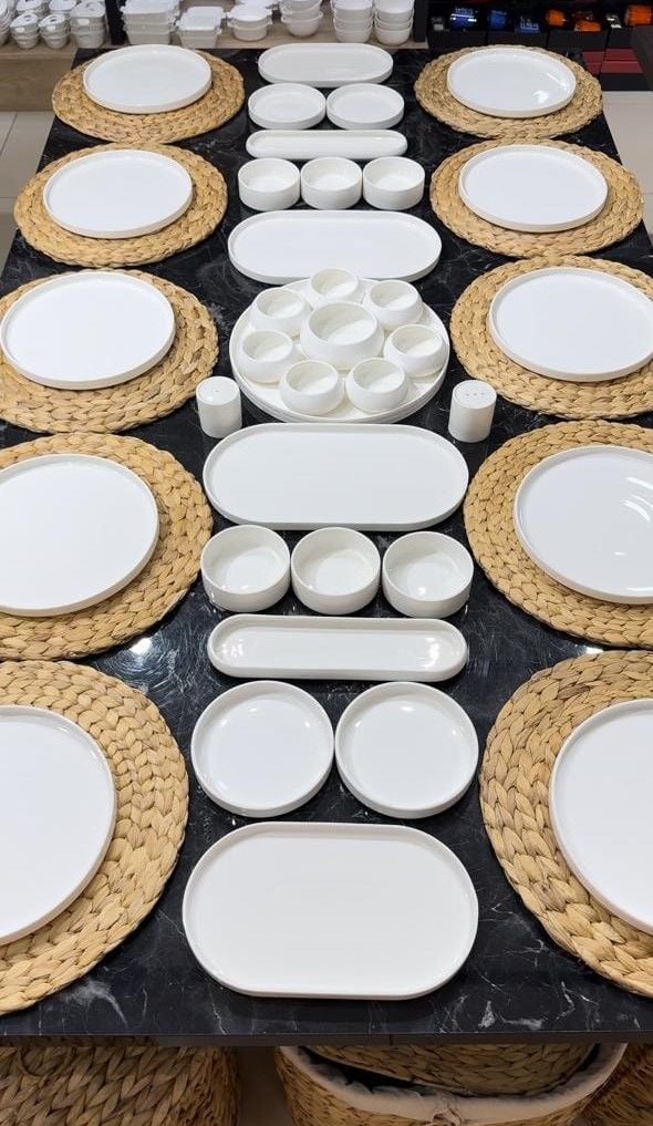 BEYAZ PORSELEN KAHVALTI SET NO27 (KİŞİ ADEDİ SEÇİNİZ)