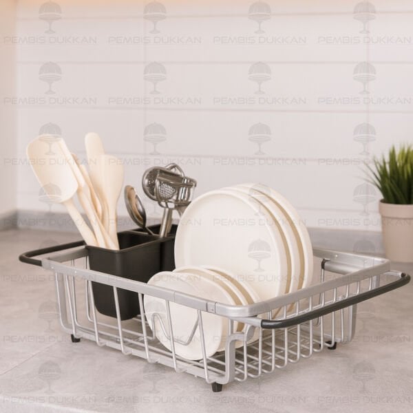 KREM ALÜMİNYUM, EVYE İÇİ AÇILABİLİR MİNİ BULAŞIKLIK (001)