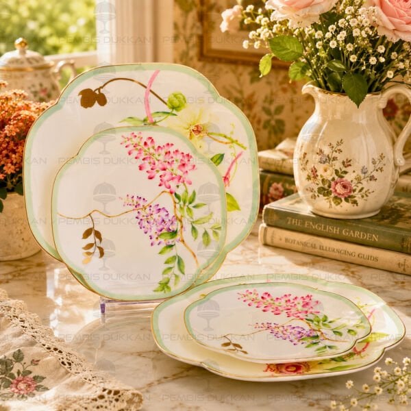 HAPPİLY 4 PARÇA 2Lİ PASTA TABAĞI 19CM & 2Lİ SERVİS TABAĞI 25CM