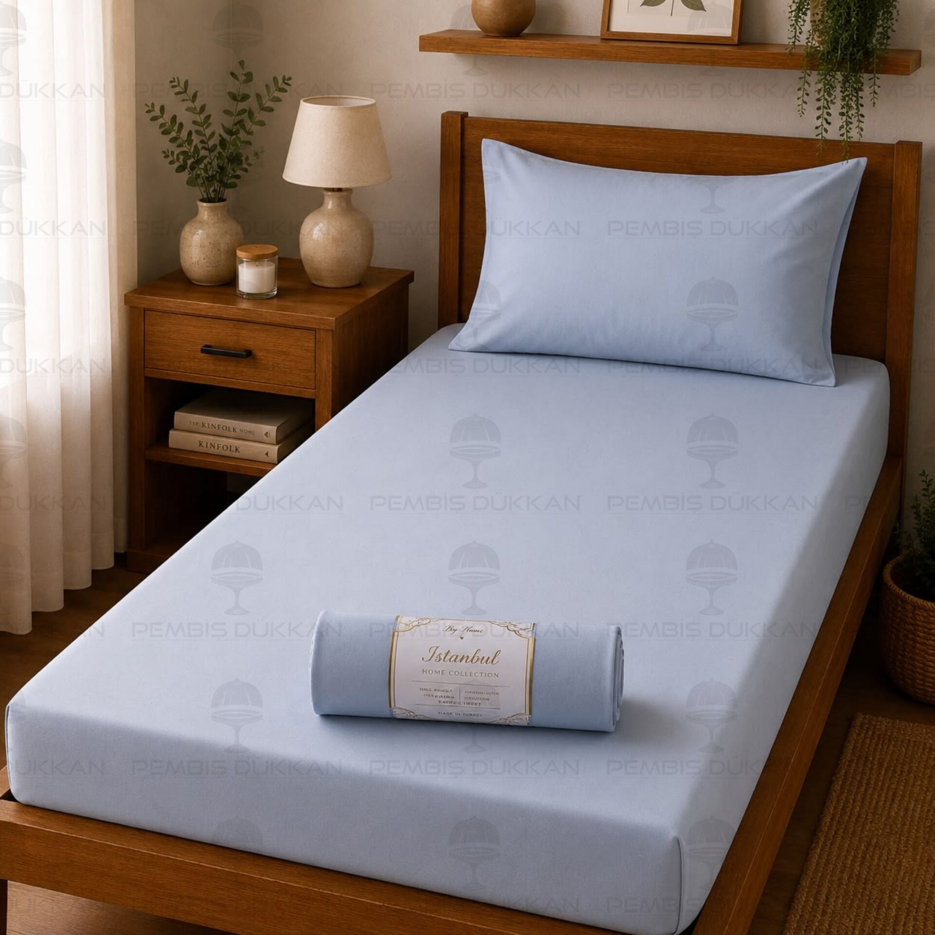 Ranforce Fitted Lastikli Çarşaf Set 120x200 cm - Açık Mavi