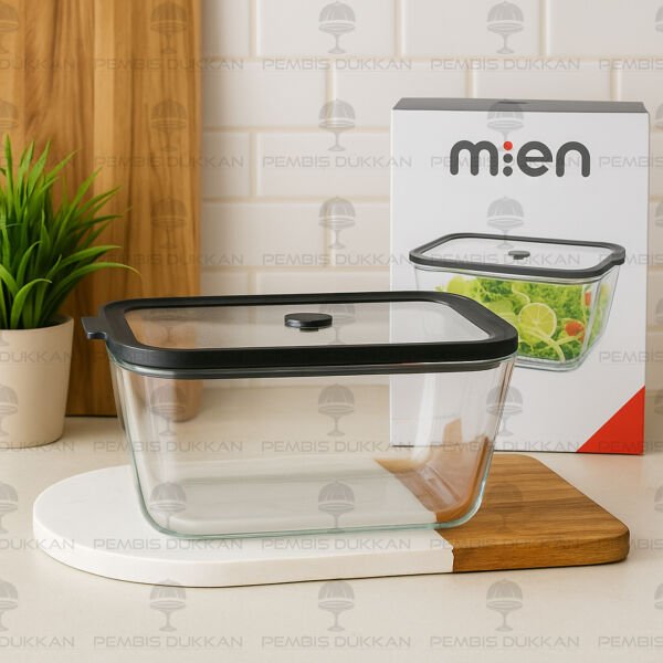 1 ADET MN 2620ML SİLİKON VAKUM KAPAKLI, SİYAH CAM SAKLAMA KABI (3H04)