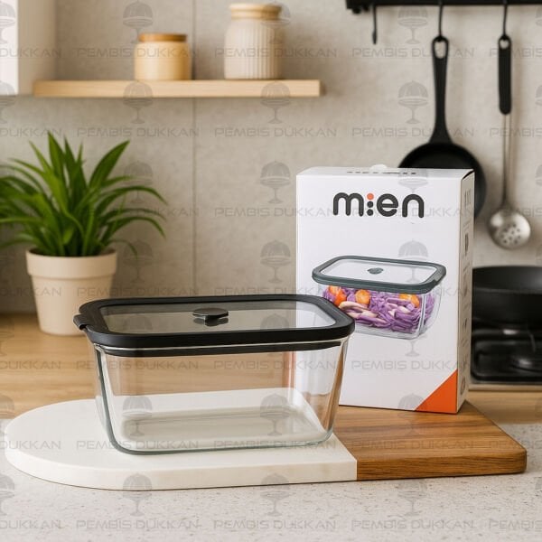 SİYAH 1380ML SİLİKON VAKUMLU, CAM SAKLAMA KABI (3H03)