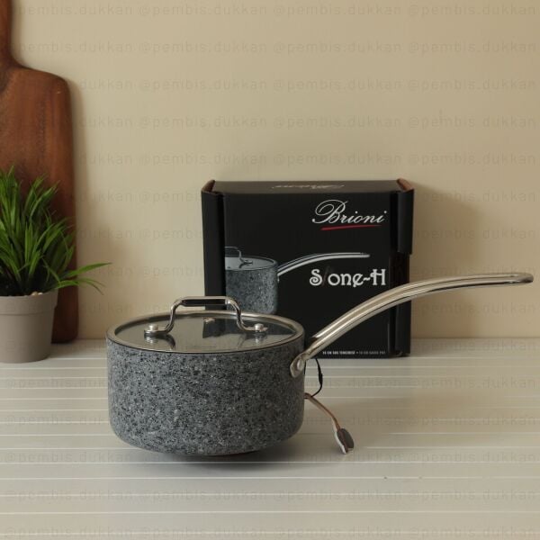 BRİONİ STONE-H 16 CM KAPAKLI SOS TENCERESİ