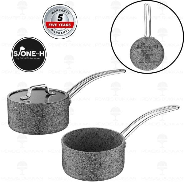 Brioni Stone-Age Gri 16 Cm Kapaklı Sos Tenceresi