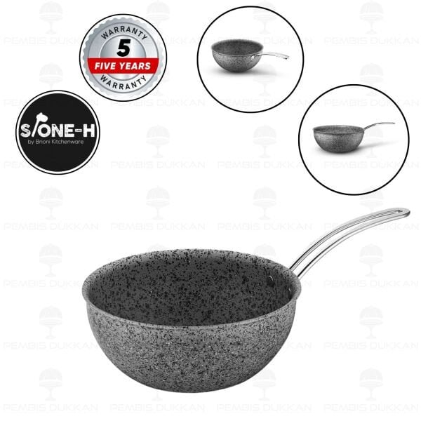 Brioni Stone-Age Gri 26 Cm Wok Tava