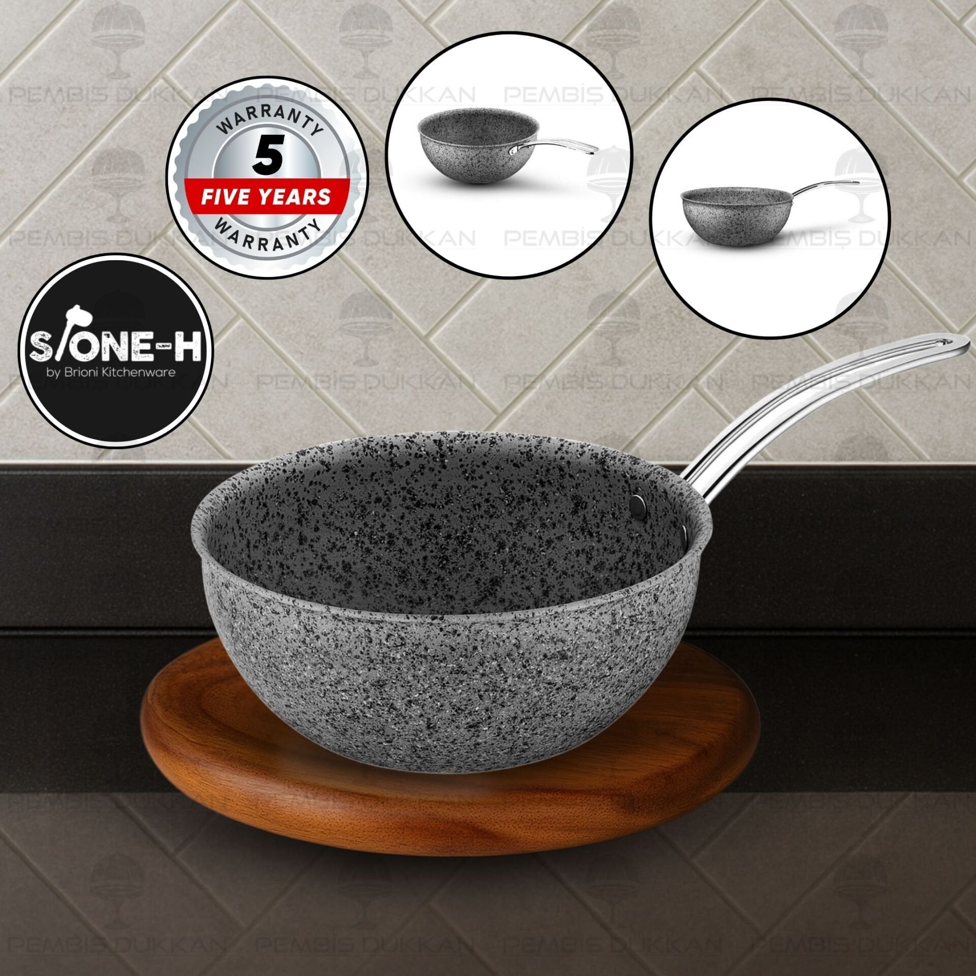 Brioni Stone-Age 26 cm Wok Tava