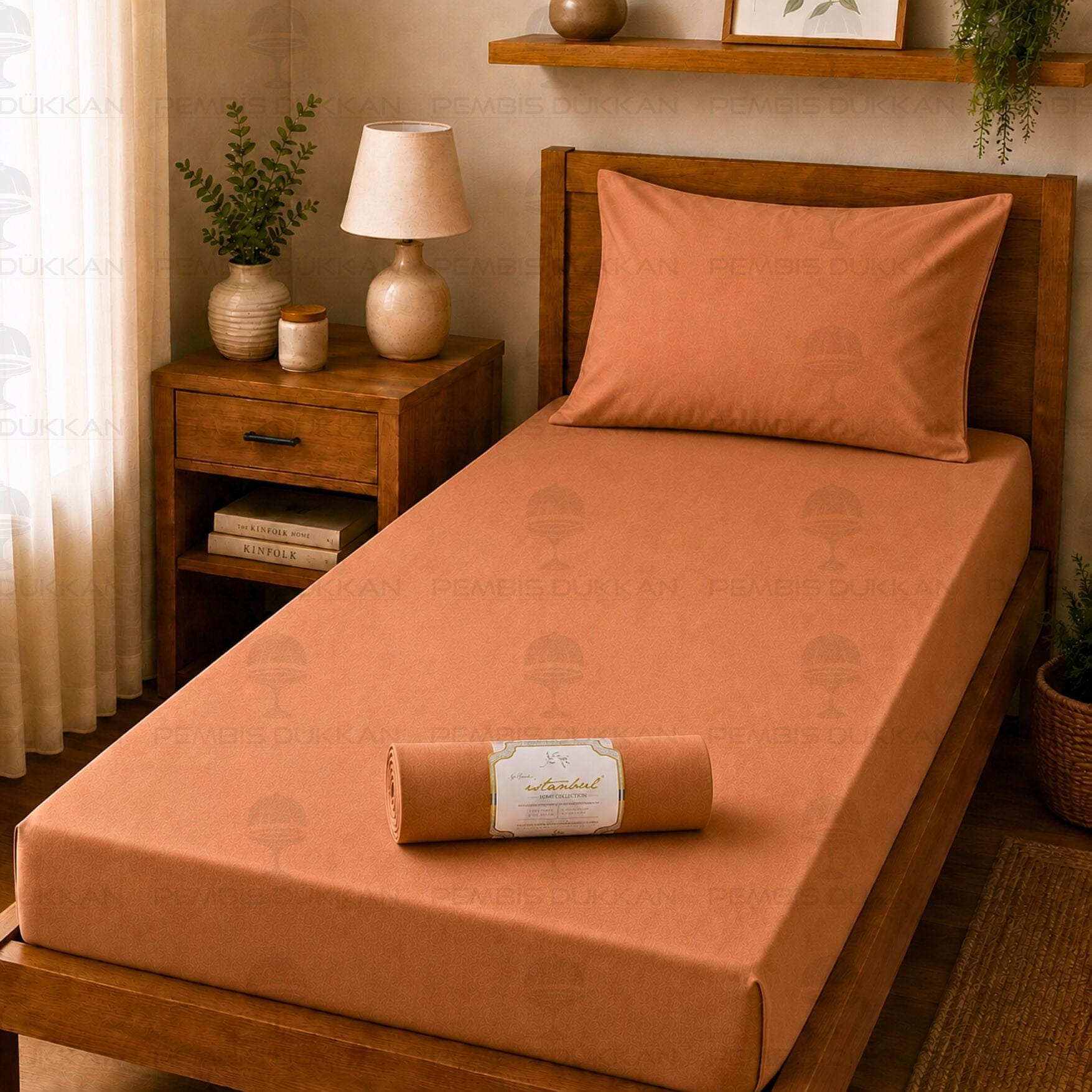 Ranforce Fitted Lastikli Çarşaf Set 120x200 cm - Tarçın