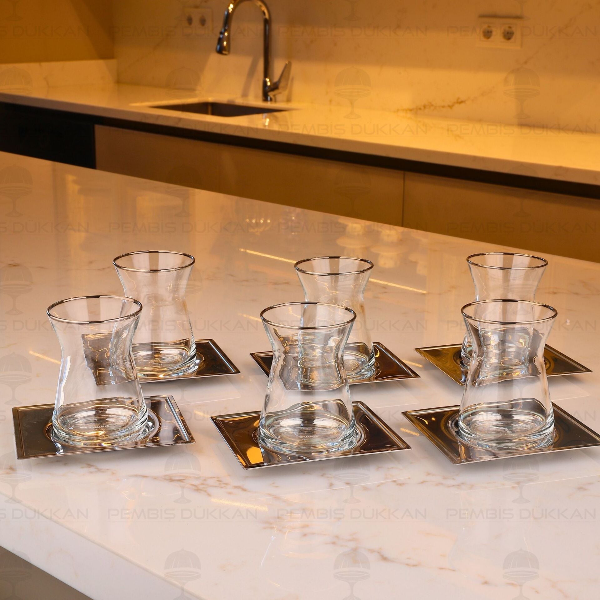 TİAMO OSLO SADE 6 KİŞİLİK 12 PARÇA ÇAY SET