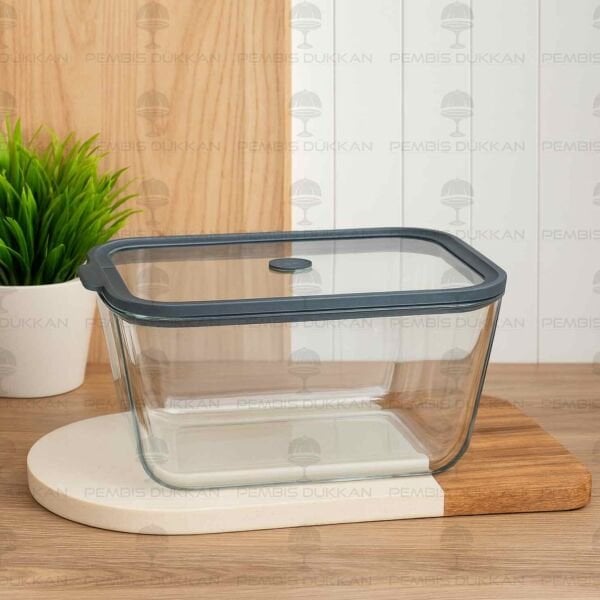 GRİ 2620ML SİLİKON VAKUMLU, CAM SAKLAMA KABI (3H04G)