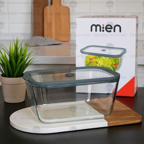 1 ADET MN 2620ML SİLİKON VAKUM KAPAKLI, GRİ CAM SAKLAMA KABI (3H04G)