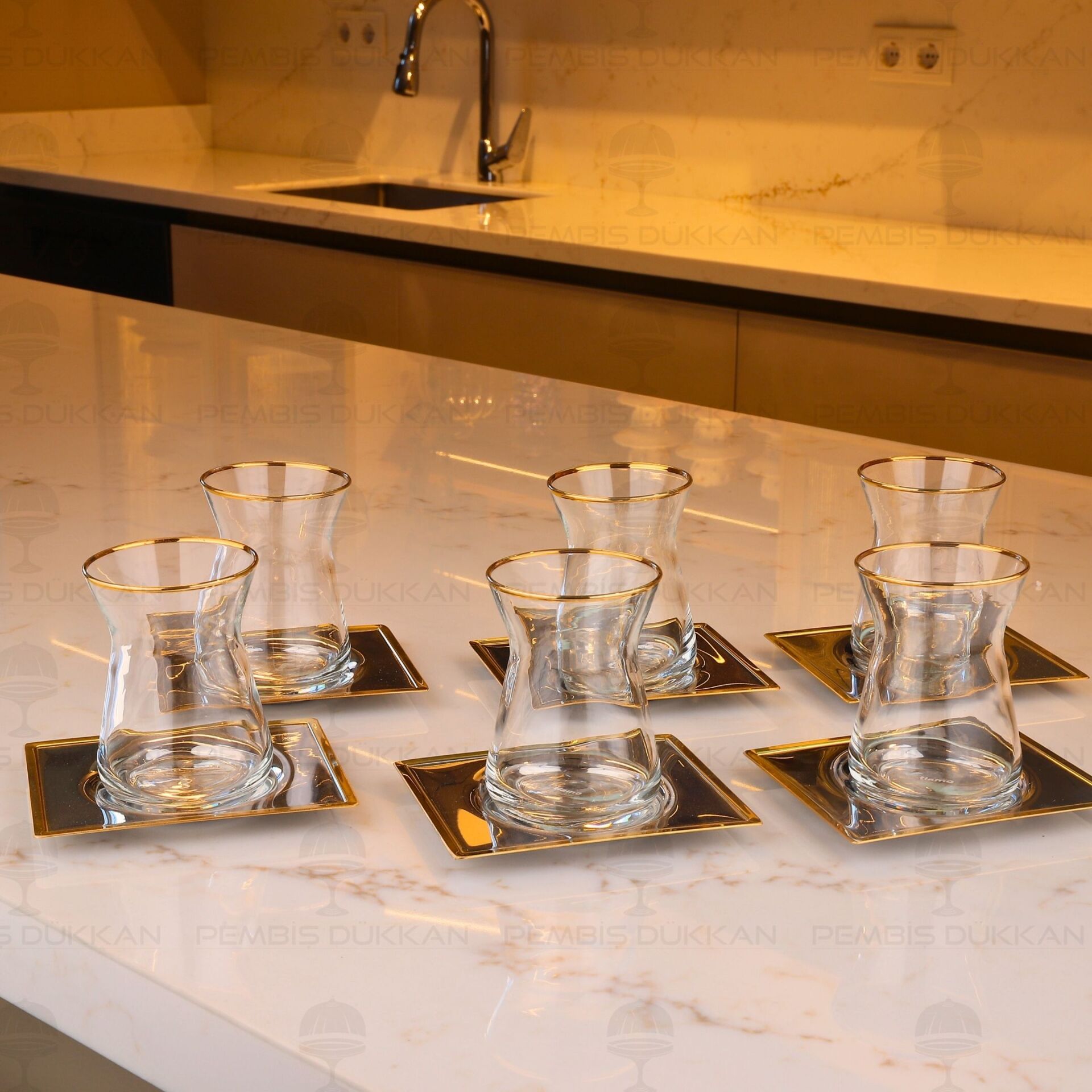 TİAMO OSLO GOLD 6 KİŞİLİK 12 PARÇA ÇAY SET