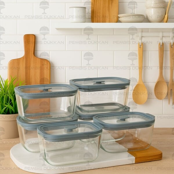 GRİ 800ML SİLİKON VAKUMLU, CAM SAKLAMA KABI (3H02G)