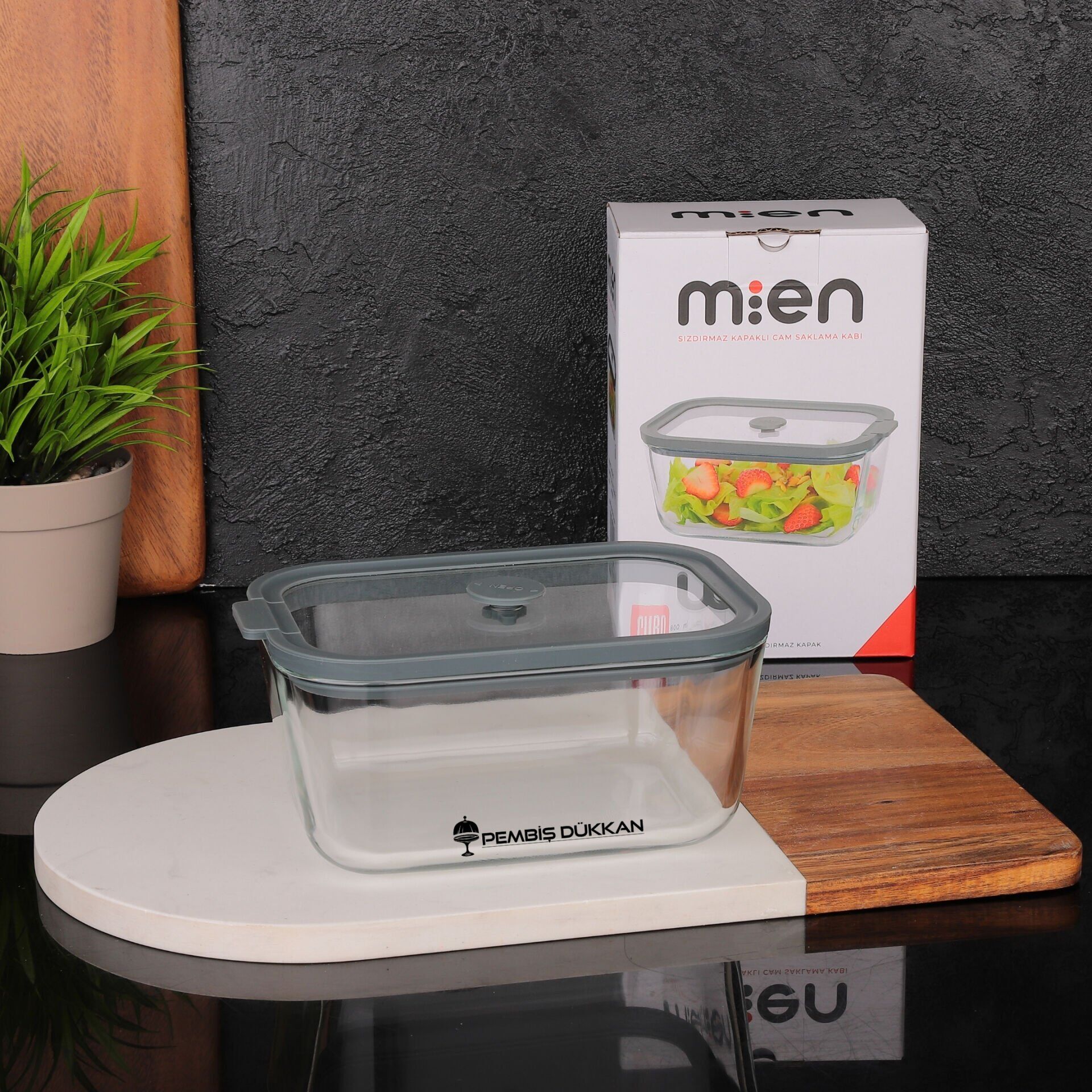 1 ADET MN SİLİKON VAKUM KAPAKLI CAM SAKLAMA KABI GRİ 800 ML (3H02G)