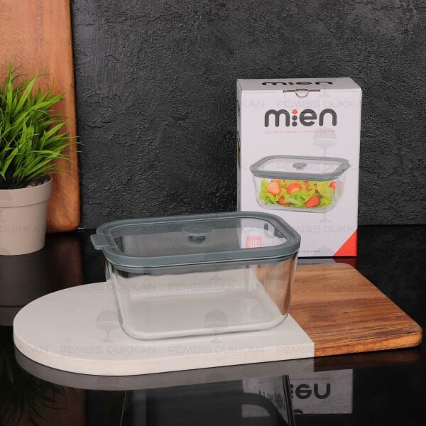 GRİ 800ML SİLİKON VAKUMLU, CAM SAKLAMA KABI (3H02G)