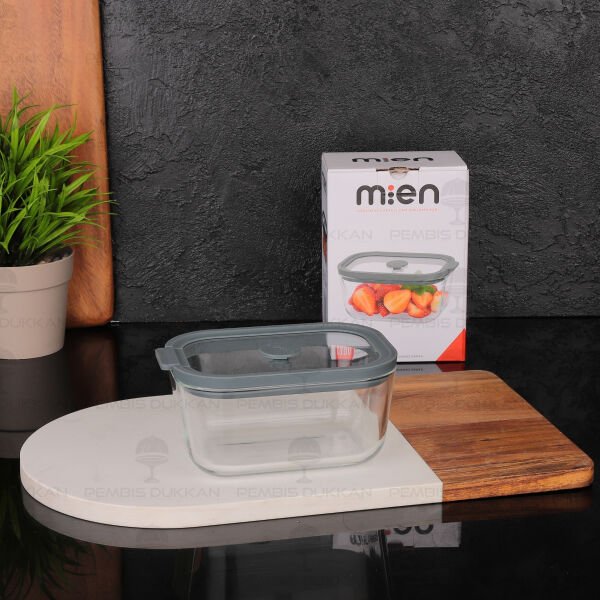 GRİ 470ML SİLİKON VAKUMLU, CAM SAKLAMA KABI (3H01G)