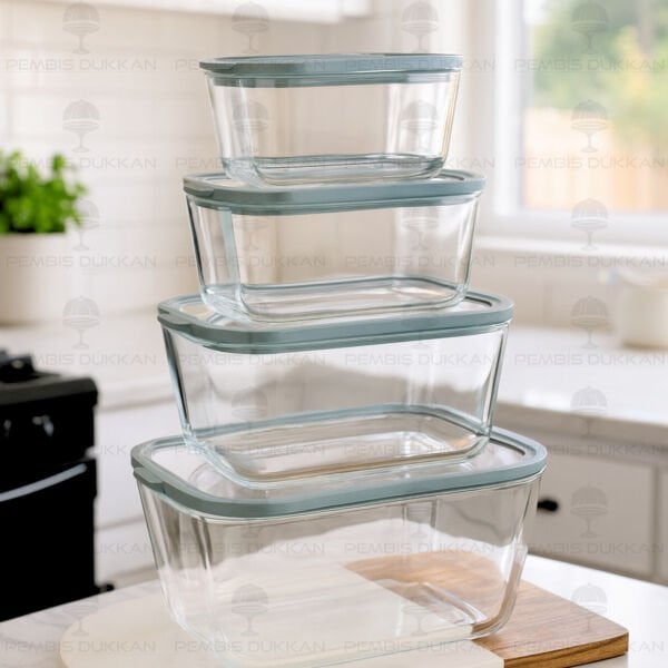 GRİ 470ML SİLİKON VAKUMLU, CAM SAKLAMA KABI (3H01G)