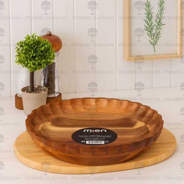 AKASYA TIRTIKLI YUVARLAK DERİN 25CM SALATA & MEZE SERVİS (7B127)