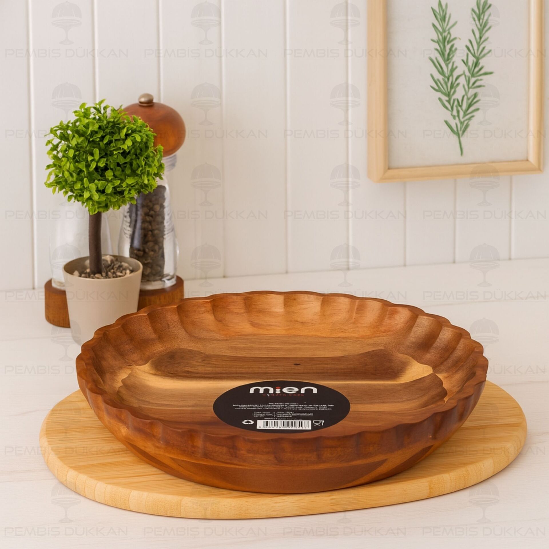 AKASYA TIRTIKLI YUVARLAK DERİN 25CM SALATA & MEZE SERVİS (7B127)