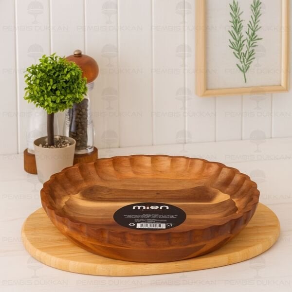 AKASYA TIRTIKLI YUVARLAK DERİN 25CM SALATA & MEZE SERVİS (7B127)