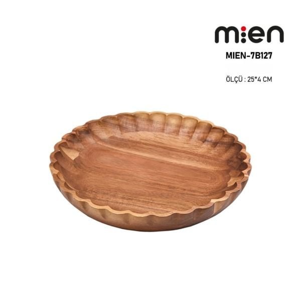 AKASYA TIRTIKLI YUVARLAK DERİN 25CM SALATA & MEZE SERVİS (7B127)