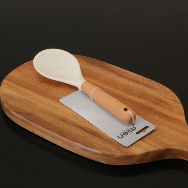 KREM BAMBU SAPLI BOHO SİLİKON KAŞIK (1439)