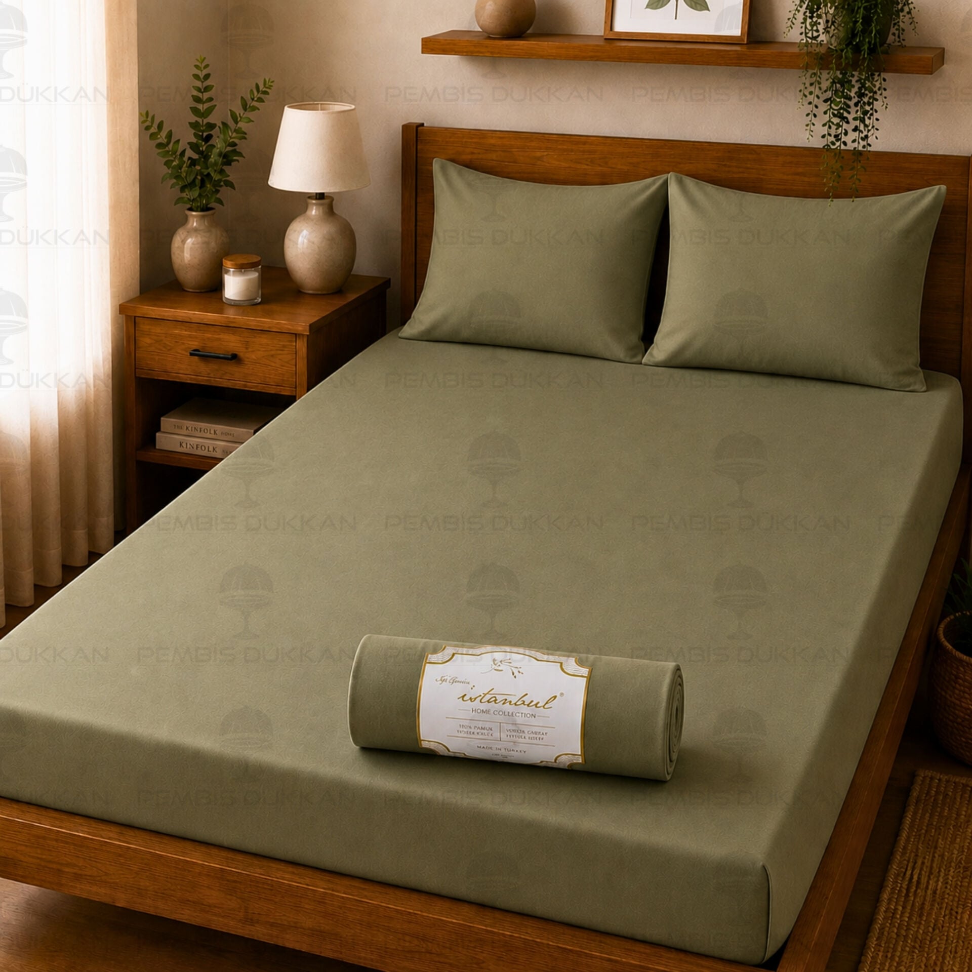 Ranforce Fitted Çarşaf Set 200x200 cm Haki