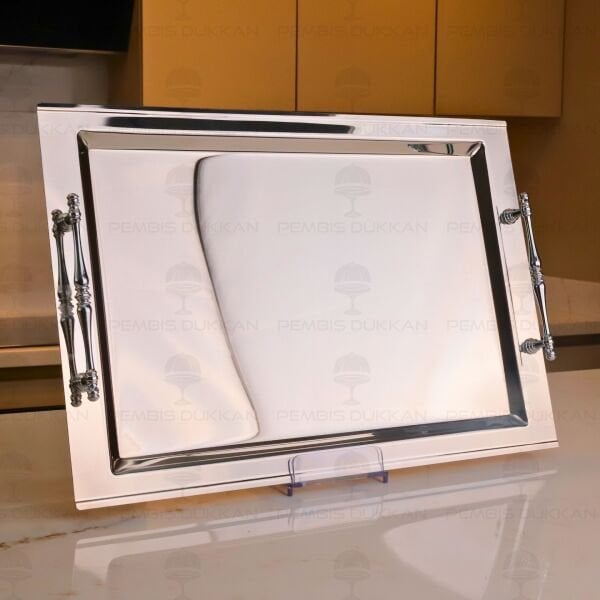 TİAMO SHEREEN SADE ÇELİK ÇAY TEPSİ