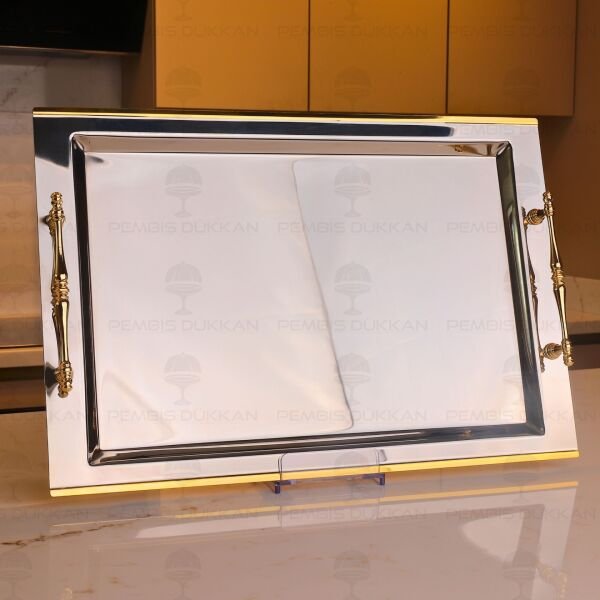 TİAMO SHEREEN GOLD ÇELİK ÇAY TEPSİ