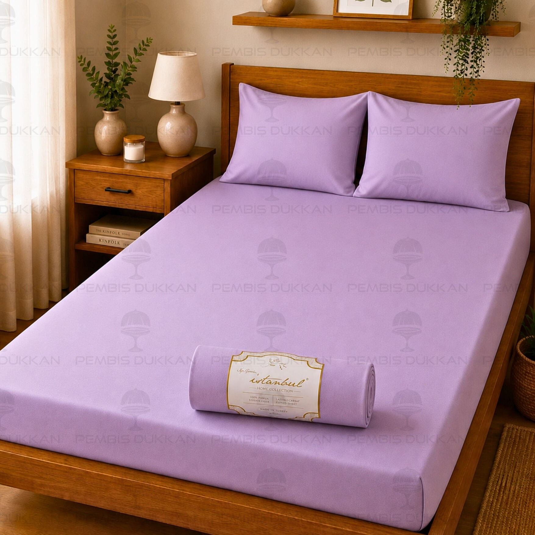 Ranforce Fitted Çarşaf Set 200x200 cm Lila