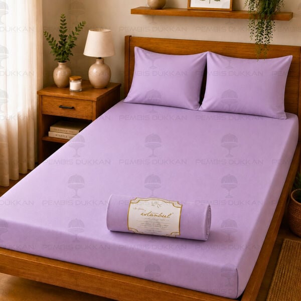 Ranforce Fitted Çarşaf Set 200x200 cm Lila