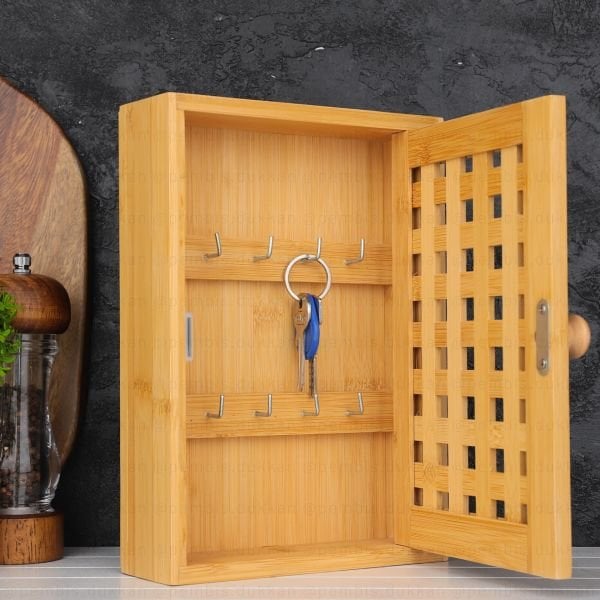 BAMBU DİKDÖRTGEN KAFES ANAHTARLIK (7B53)
