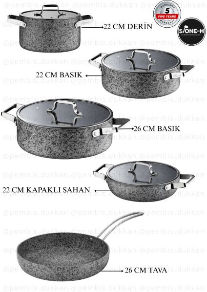 BRİONİ STONE-H TENCERE KOMBİN SET NO 1