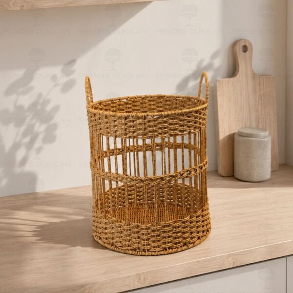 3lü Silindir Model Rattan Sepet 1720