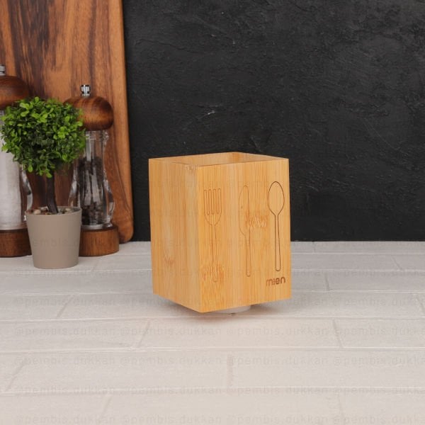 BAMBU KARE KEPÇELİK & KAŞIKLIK - KALEMLİK (990)